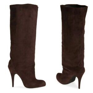 Jeffrey Campbell Profound High Heel Slouchy Tall Boots Size 5.5 Dark Brown NEW